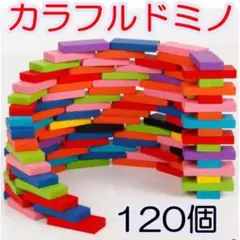 ドミノ 木製 12色 120個 知育玩具 ドミノ倒し カラードミノ 積木
