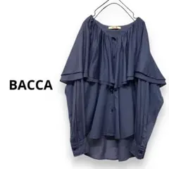 定価¥27,500 BACCA コットンボイルラッフルカラーシャツ　フリル