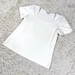【美品】FOXEY 半袖 トップス シャツ ホワイト 刺繍 XL 大きいサイズ