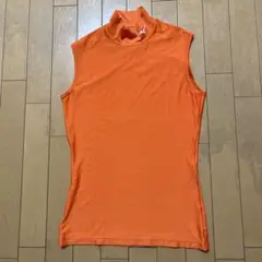 オレンジ ハイネック ノースリーブウェア XLサイズ