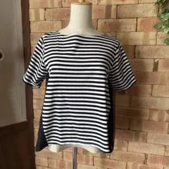 MARECHAL TERRE★ボーダー 切替 チュール カットソー 半袖 T