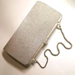 シルバー 布製 クラッチバッグ