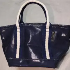 《美品》BARNEYS NEW YORK ネイビー船形 ミニトートバッグ