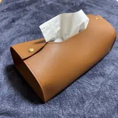 ティッシュケース　茶色