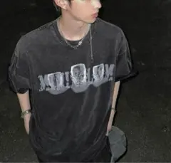 【ORUN】オーバーサイズ グラフィックTシャツ ブラック