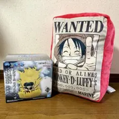 ワンピース ノノロア・ゾロ ルームライト 手配書ぬいぐるみ ルフィ 2点セット