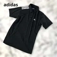 美品☆adidas アディダス　ゴルフ　半袖ポロシャツ 3本ライン　黒　速乾
