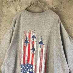 A1886古着　Tシャツ グレー　バックプリント　サンダーバード