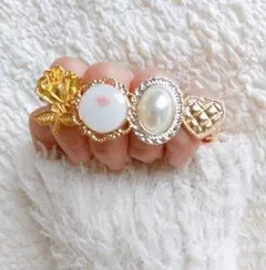 ゆるふわ♡ゴールドセットリング♡
