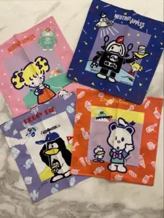 昭和レトロ　ミニハンカチ　4枚セット