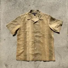 希少デザイン00s banana republic コットンリネン 開襟シャツ
