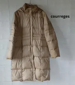 courreges クレージュ ダウンコート 刺繍 サイズ9 フード取り外し可