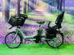 ❷4523子供乗せ電動自転車ブリヂストン3人乗り新品20インチ良好バッテリー