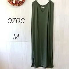OZOC　洗えるノースリーブマキシワンピース　M　ゆったり　フレアシルエット