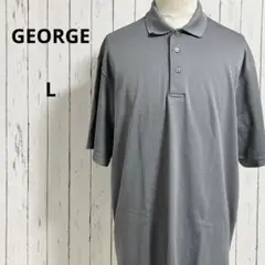 GEORGE☆半袖　ポロシャツ　トップス　ハーフボタン　L　グレー色　メンズ　夏