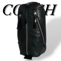 美品 COACH 298 ボディバッグ トンプソン メンズ レザー ブラック