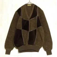 RAIKA Vネック長袖ニット　茶　M