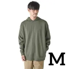 フード付き トレーナー ワイドフィット スウェット パーカー メンズ カーキ M