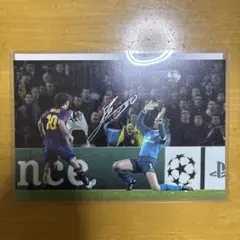 リオネルメッシ　サイン入り2L写真　メモラビリア　Lionel Messi