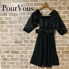 【訳あり】 PourVous プールヴー ワンピース ミニワンピース フリル S
