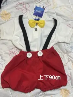 新品タグ付き　ミッキーなりきり　ミッキー ボウタイ付きポロシャツ&パンツセット
