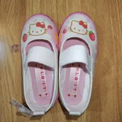 ハローキティ未使用イチゴプリントベビーシューズ14cm③2006年もの