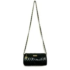 MOSCHINO　モスキーノ　チェーンショルダーバッグ　ハート　レザー　ブラック