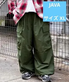 JAVA オリーブグリーン カーゴパンツ ワイドフィット