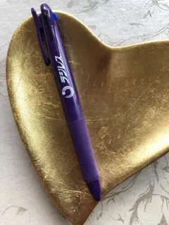 製薬会社ノベルティ3色ボールペン ZEBRA Clip on 紫