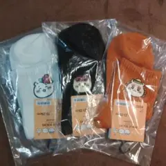 【バラ売り可】GU キャラクターアンクルソックス 3色セット くりまんじゅう
