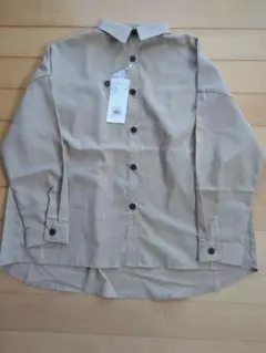 【新品】ベージュ 麻混長袖シャツ タグ付き