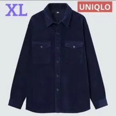 【UNIQLO/ユニクロ】秋冬 コーデュロイ ボタンシャツ XL ネイビー