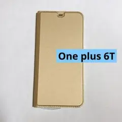 ・One plus 6T スマホケース カバー 手帳型 ゴールド
