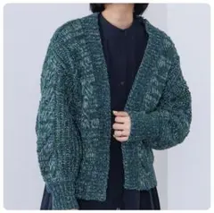 ★最終値下げ・新品★ビームスハート　カラーネップ　カーディガン　ニット　グリーン