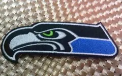 《左海鷹SH黒青》NFLシアトル・シーホークスSeahawksワッペン■アメフト