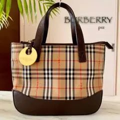 極美品 正規品 BURBERRY バーバリー レザートートバッグ