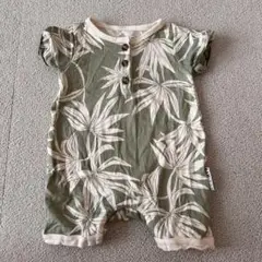 【美品】bamlovesboo リーフ柄ロンパース