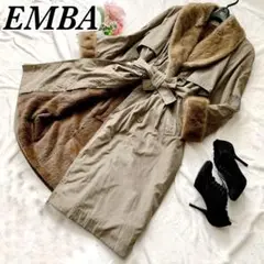最高級✨EMBA ライナー付き リアルウィーゼル ロングファーコート オリーブ