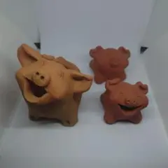 豚の置物 3点セット