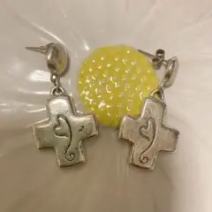 古着 vintage 十字架 シルバー ピアス