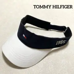☘️ TOMMY HILFIGER サンバイザー　内側タオル地　ネイビー　白＊QH