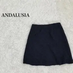 ANDALUSIA　アンダルシア　台形　スカート　M-L　ブラック　日本製