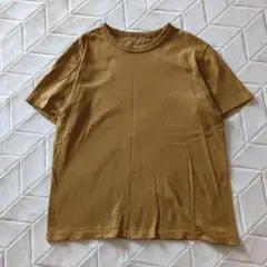 GU　ジーユー　コットンクルーネックＴシャツ　ブラウン　Ｌサイズ　美品