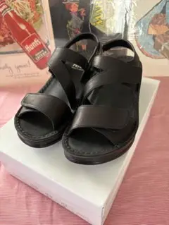（317）美品　NICO サンダル　黒　ブラック　M（23〜23.5cm）日本製