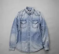 AMIRI ペイントクラッシュ加工デニムシャツ