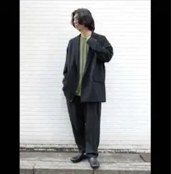Dulcamara"22SS よそいきオーバータックPTパンツ" - BLACK
