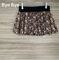 Bye Bye 【M】フラワープリント ミニスカート スパッツ付き　ウエストゴム