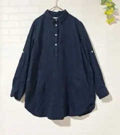 【mizuro linen フレンチリネン】トップス　プルオーバー　チュニックM