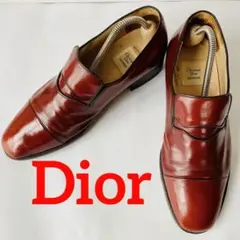 Dior クリスチャン ディオール 赤茶色 ローファー 25cm 除菌・消臭済み