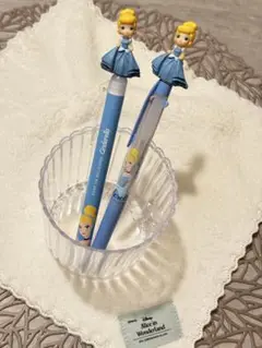 ディズニープリンセス シンデレラ フィギュア付きボールペン 2本セット